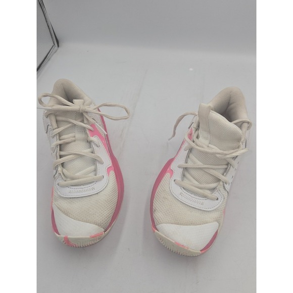 Under Armour Girls Boys 3.5Y Gym Basketball Volleyball Tennis Shoes Pink White - Picture 10 of 16